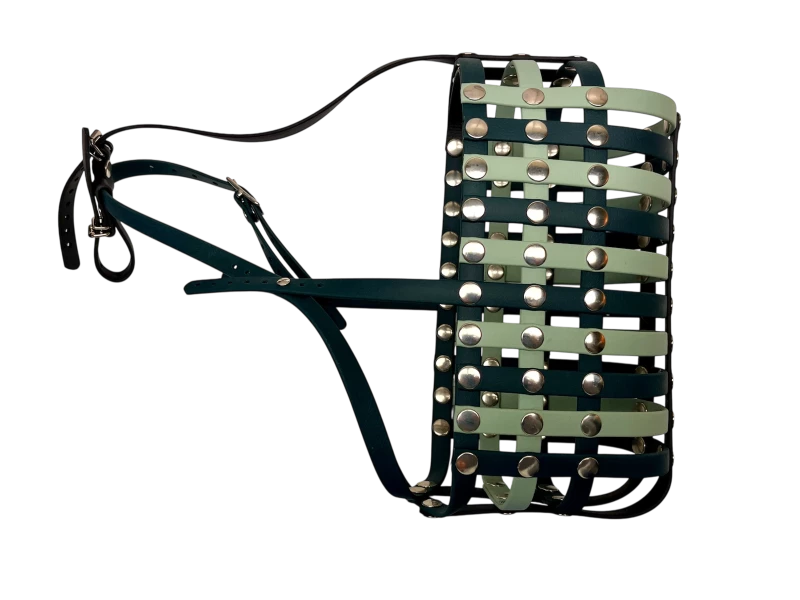 Maulkorb Nase frei FressSchutz Verstärkung Farben dunkelgrün minze