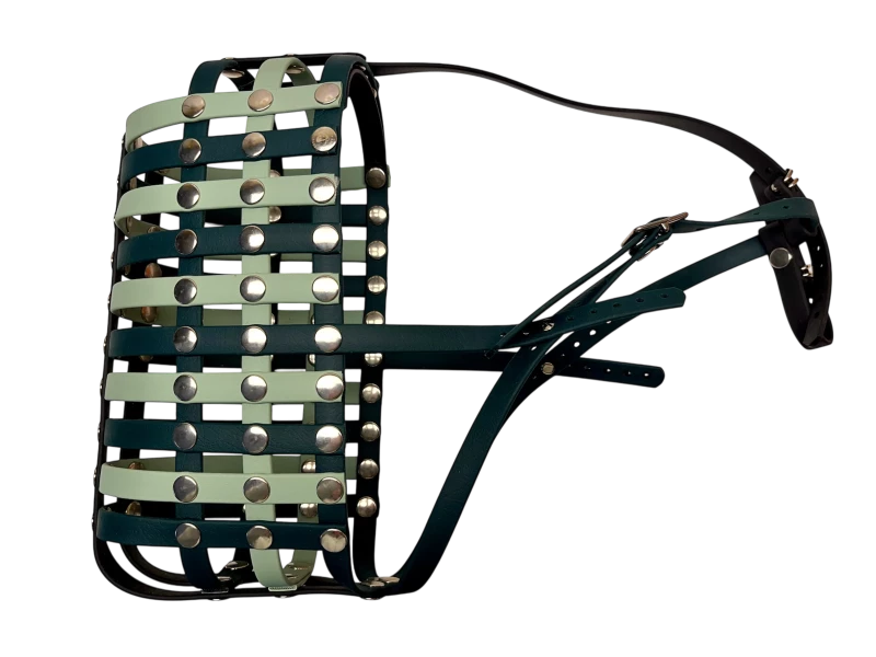 Maulkorb Nase frei FressSchutz Verstärkung Farben dunkelgrün minze