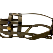 Maulkorb Nase frei FressSchutz olive Stirnriemen Nasenschoner