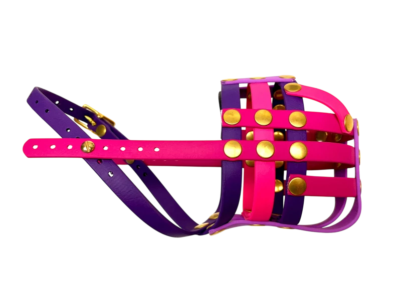 Maulkorb Nase frei FressSchutz Farben Violett, Amythist, Magenta, Himbeere